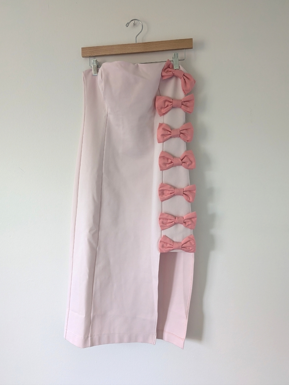 Anthropologie BHLDN Strapless Lia Midi Bow Dress in Pink - Picture 2 of 9